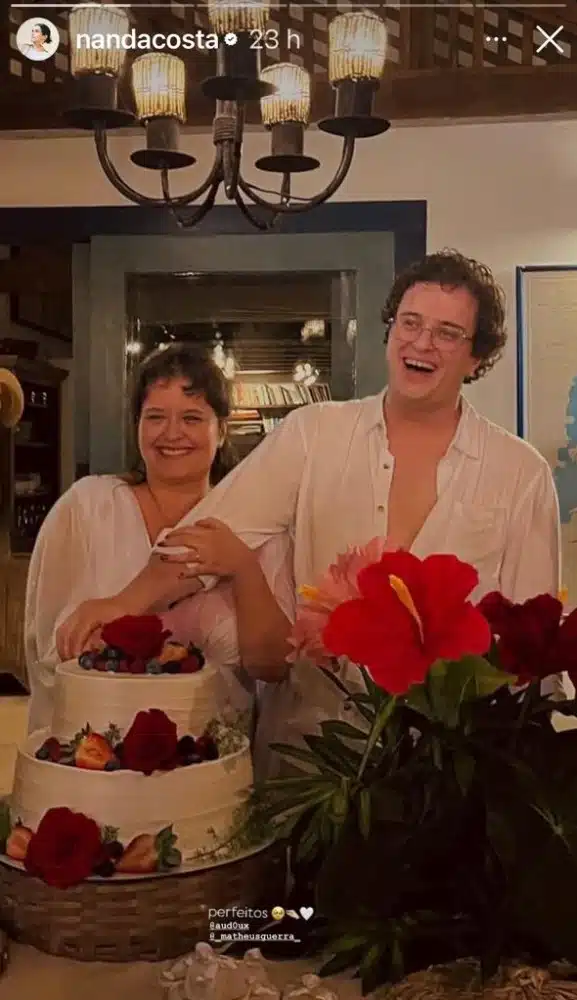A atriz Nanda Costa mostra um lindo registro do casamento
