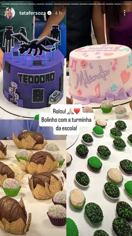 Thaís Fersoza exibe decoração da festa de aniversário dupla que fez pra os filhos na escola e impressiona