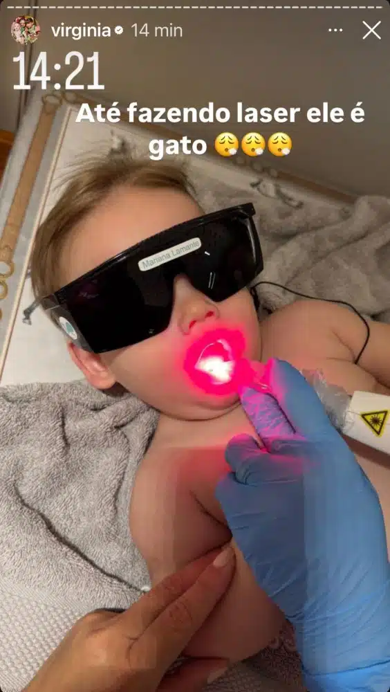 José Leonardo, bebê de Virgínia Fonseca e Zé, faz laser