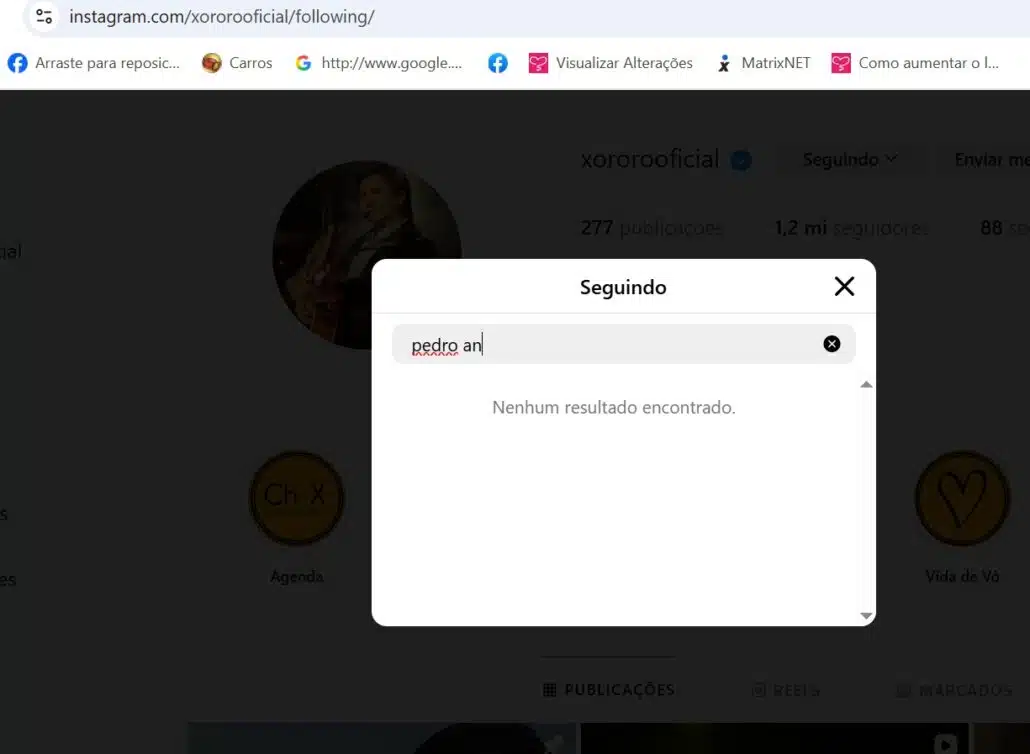 Xororó não acompanha o namorado de Sandy nas redes sociais