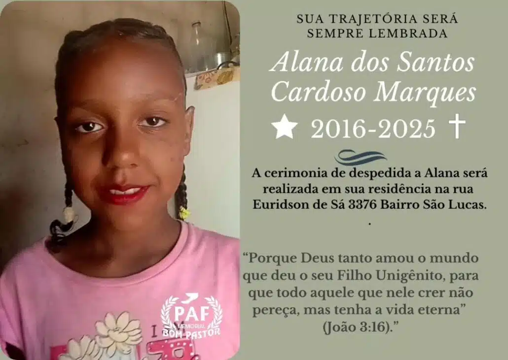 Menina que partiu após comer pão de queijo na avó