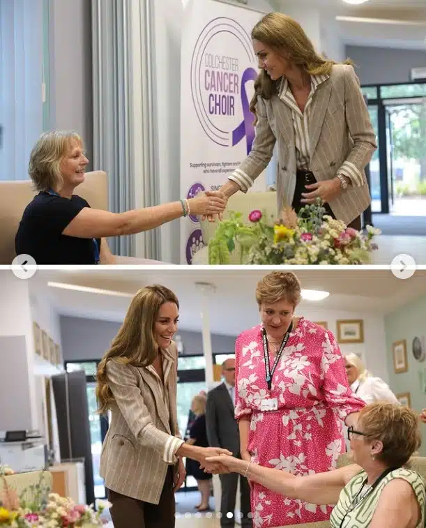 Princesa Kate Middleton com pacientes no hospital