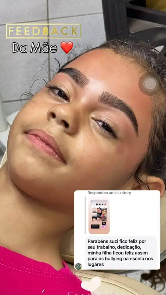 Mãe falando da transformação da filha