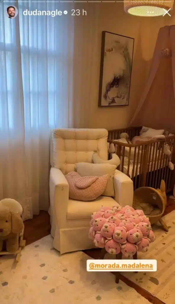 Duda Nagle exibe quartinho de bebê