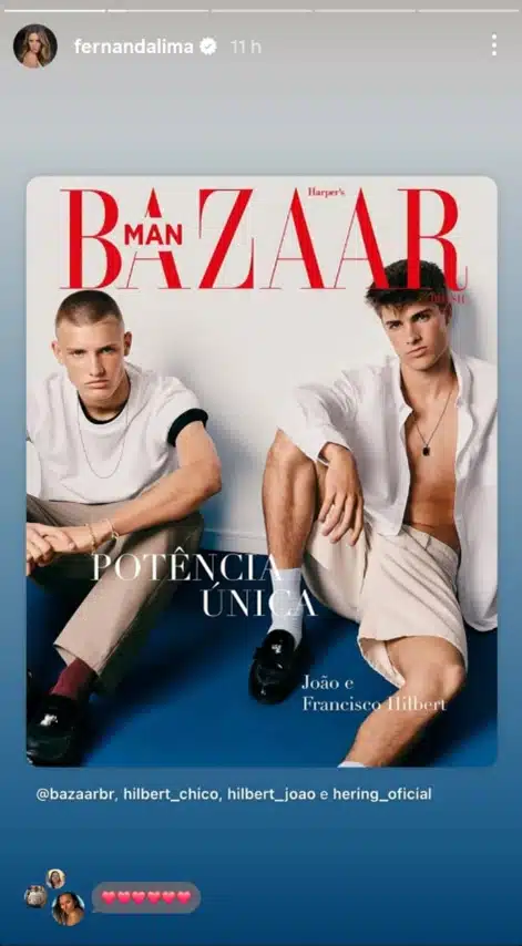 Filhos gêmeos de Fernanda Lima posam para capa de revista famosa e encantam