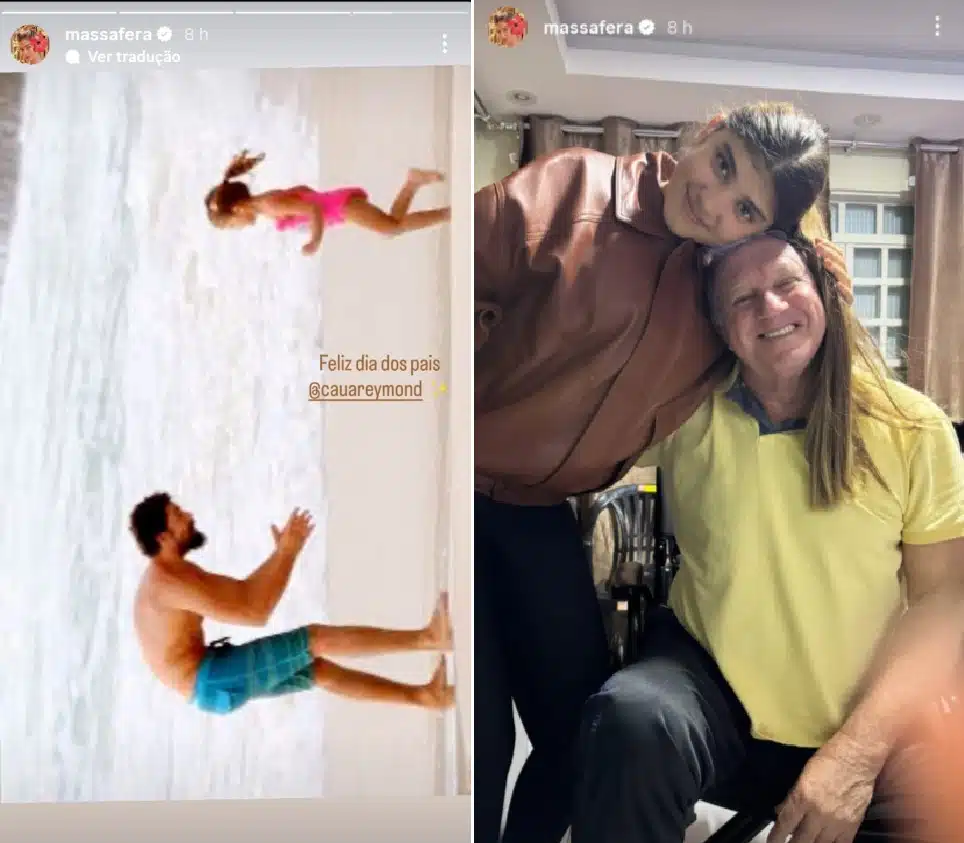 Grazi Massafera mostra sua filha com o avô e manda recado pra Cauã Reymond e surpreende