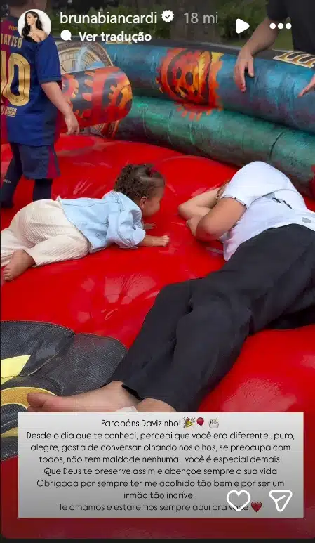 Bruna Biancardi fez declaração para o filho de Neymar