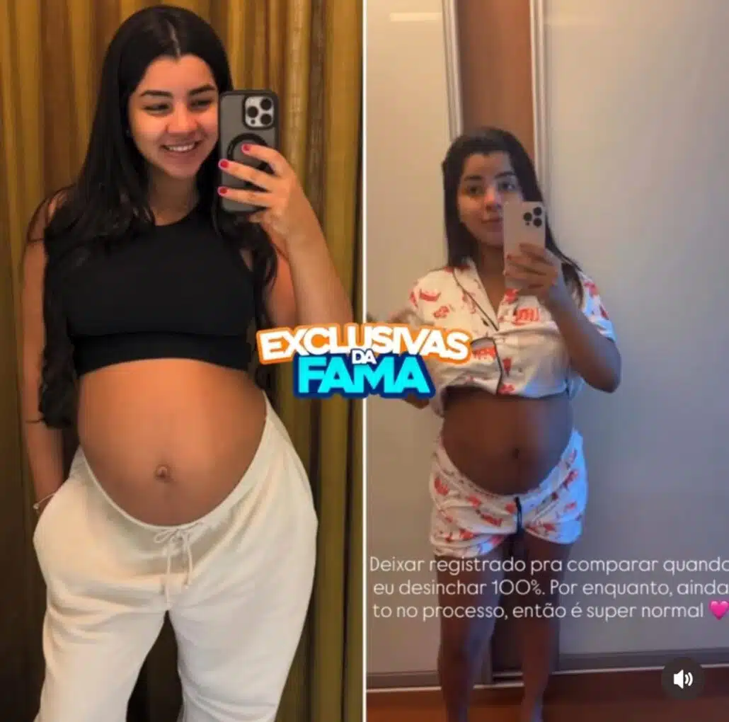 A esposa de João Gomes mostrou o corpo 15 dias após o parto