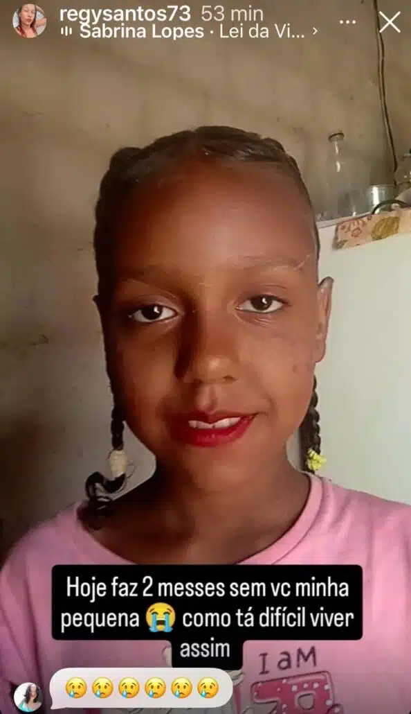 Mãe falou depois de avó tirar a vida da menina Alana