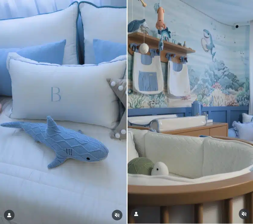Carol Peixinho e Thiaguinho mostram detalhes da decoração do quartinho do filho e impressionam