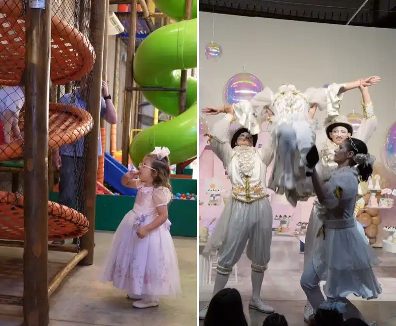 Filha de Thaeme na sua festa de aniversário de 4 anos e impressiona