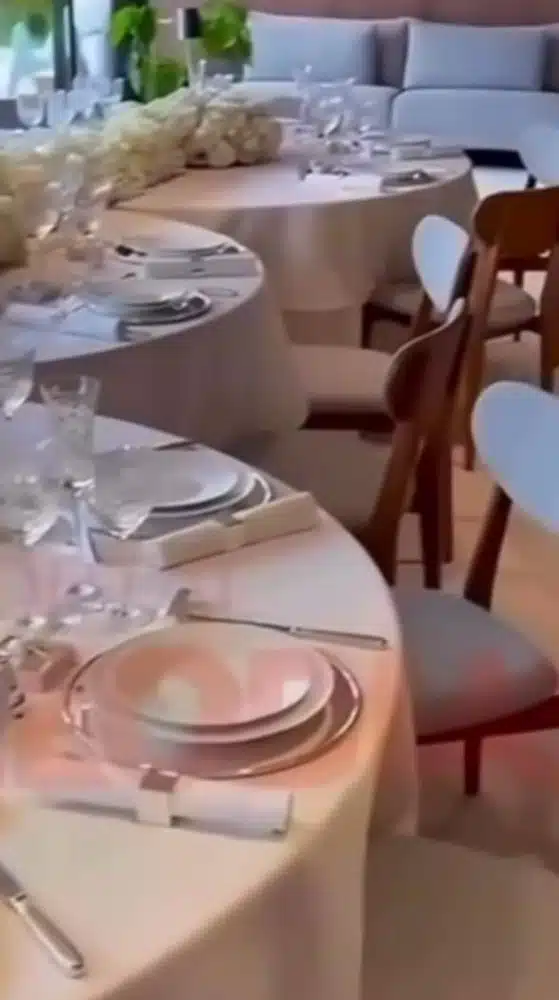 A mesa dos convidados de Luan Santana e Jade
