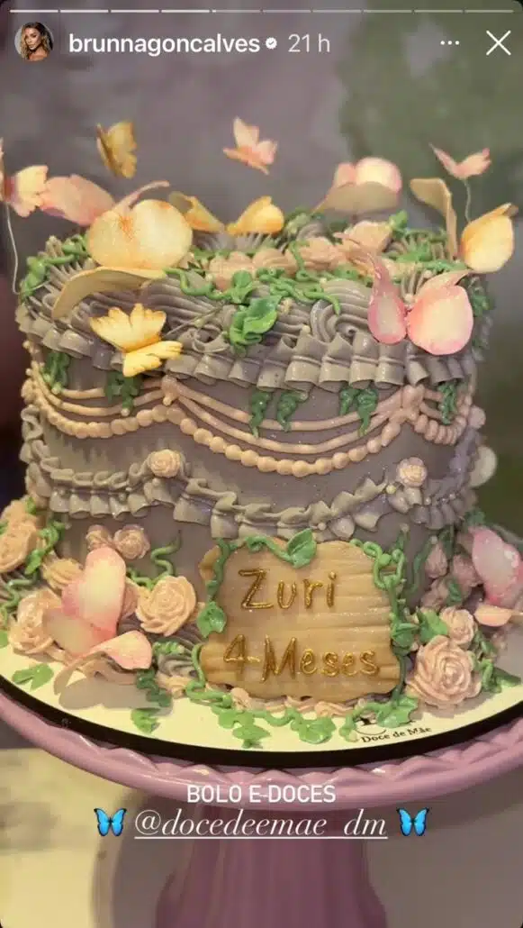 O lindo bolo da festa da Zuri, bebê de Ludmilla e Brunna