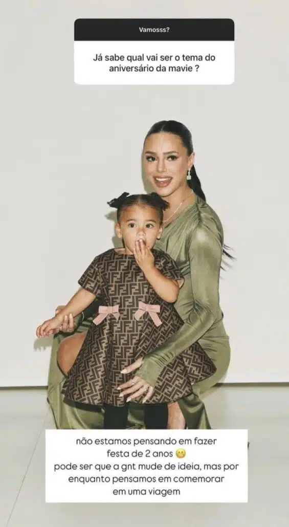 Bruna contou que ela e Neymar não pensavam em fazer festa para Mavie