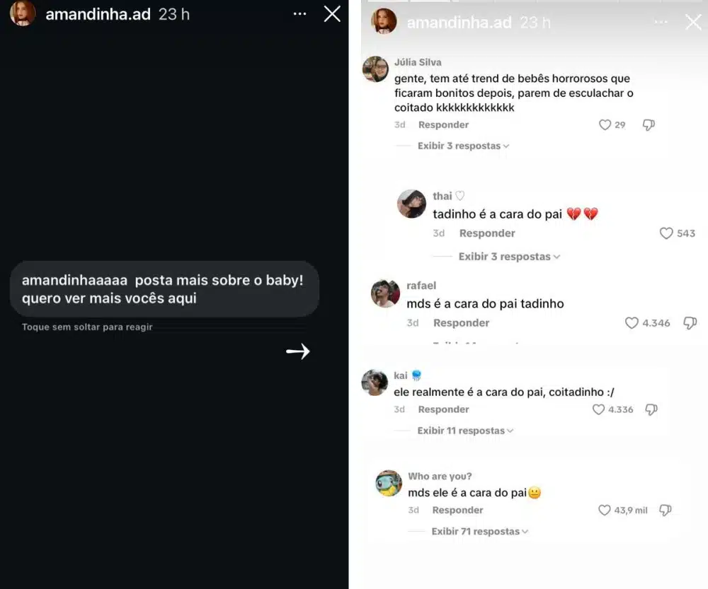 A noiva de Richarlison, Amanda Araújo, expôs as críticas que recebeu sobre o bebê