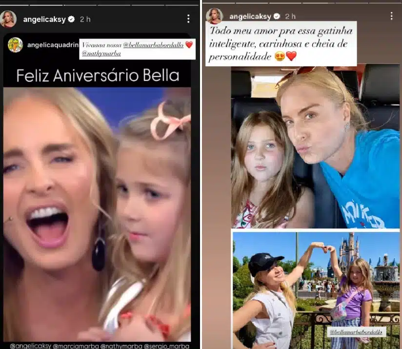 Angélica celebra o aniversário de sete anos de sua sobrinha-neta e encanta