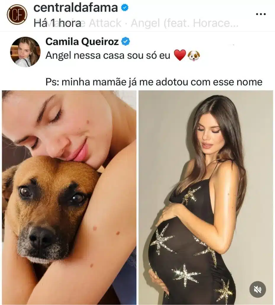 Camila Queiroz fala sobre o nome de sua bebê e brinca
