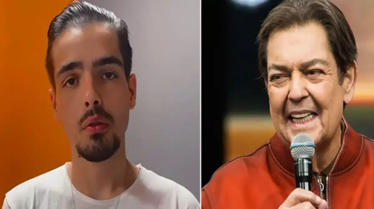 Filho de Faustão posa em foto de antes e depois com o pai e surpreende