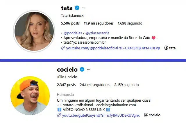 Após Tata excluir o sobrenome de Júlio Cocielo, ele fez o mesmo