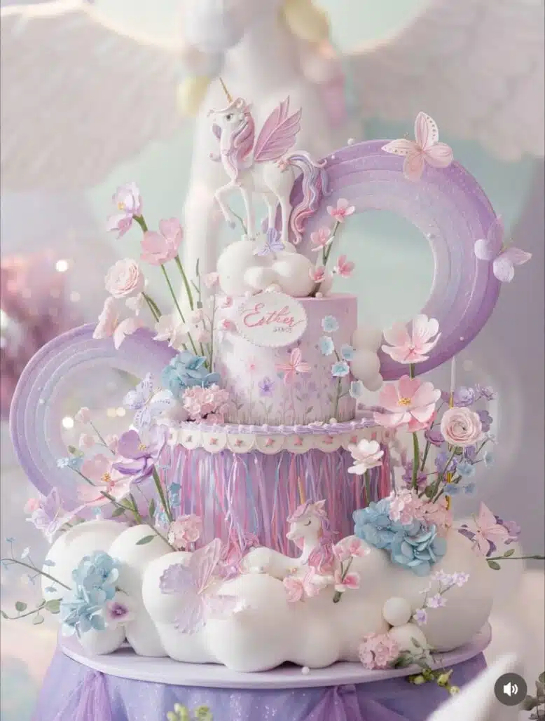 Carol, esposa de Kaká, mostra o bolo de aniversário da filha