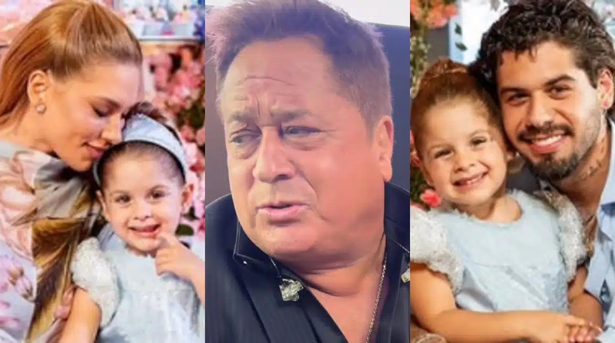 Leonardo surgiu com Virgínia e Zé Felipe no aniversário de Maria Flor