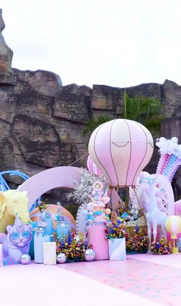 A festa foi um presente do padrasto da filha de Maíra Cardi