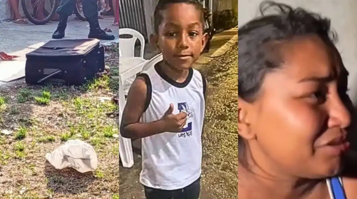 Menino de 6 anos foi achado dentro de uma mala