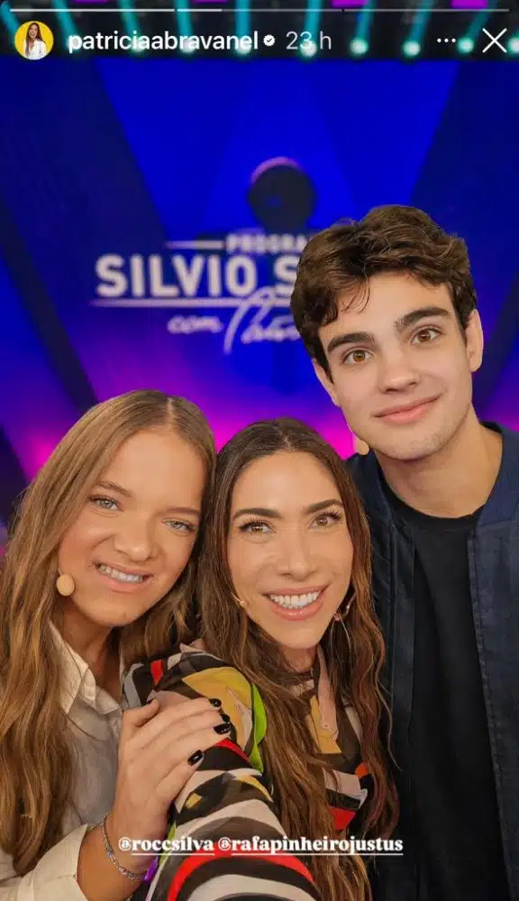Patrícia Abravanel posa com Rafa e Rodrigo, filhos de Tici e Faustão