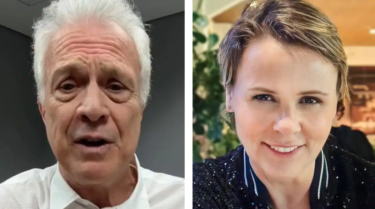 Pedro Bial posa com filho e fala de Giulia Gam