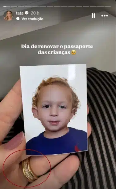 Tatá Estaniecki com aliança poucas horas antes da separação