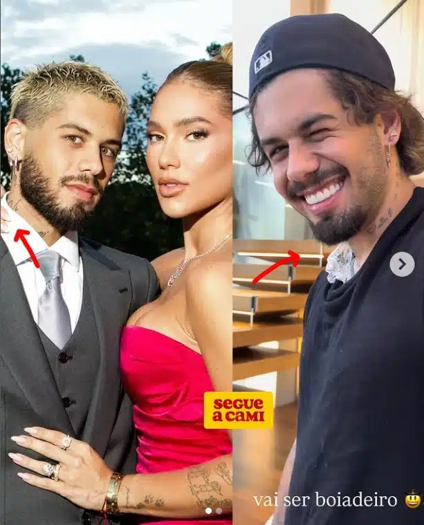 Zé Felipe apagou tatuagem com Virgínia Fonseca