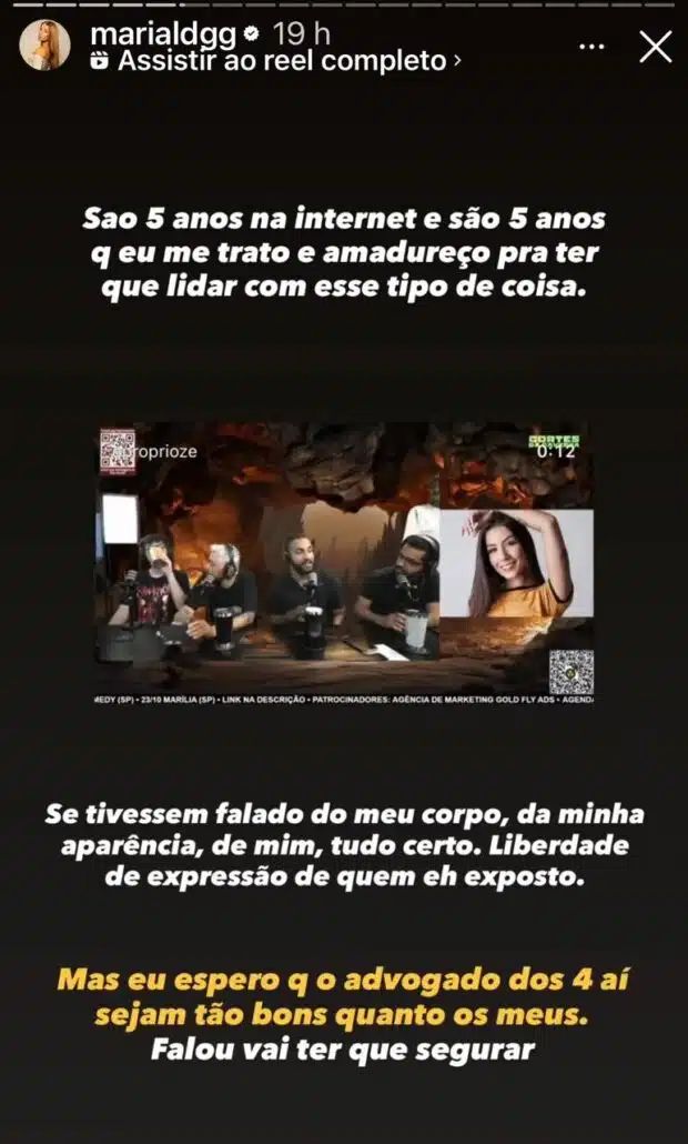 Maria Lina, ex de Whindersson Nunes, rebate "piada" sobre filho e revela processo