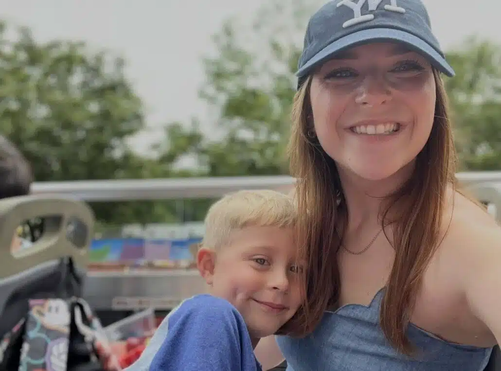 A mãe junto com o filho antes do ocorrido