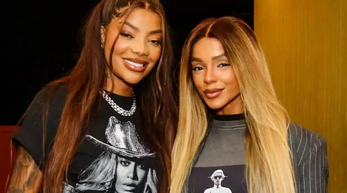 Lud e Brunna Gonçalves posam em ensaio de fotos com a bebê