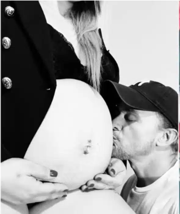 Daniel Cravinhos com a namorada quando ela estava grávida