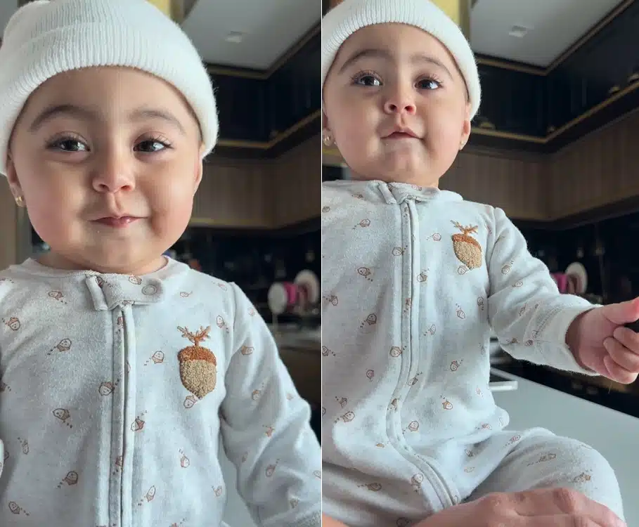 Caçula de Zezé Di Camargo surge tentando falar mamãe e impressiona