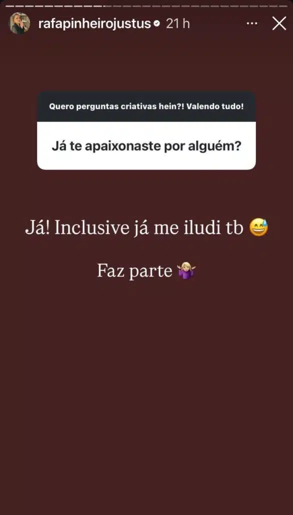 Rafaella Justus revela que já foi iludida