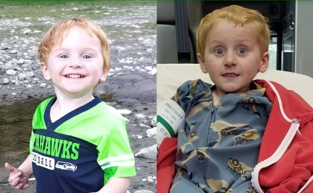 Criança logo após ter sido achada