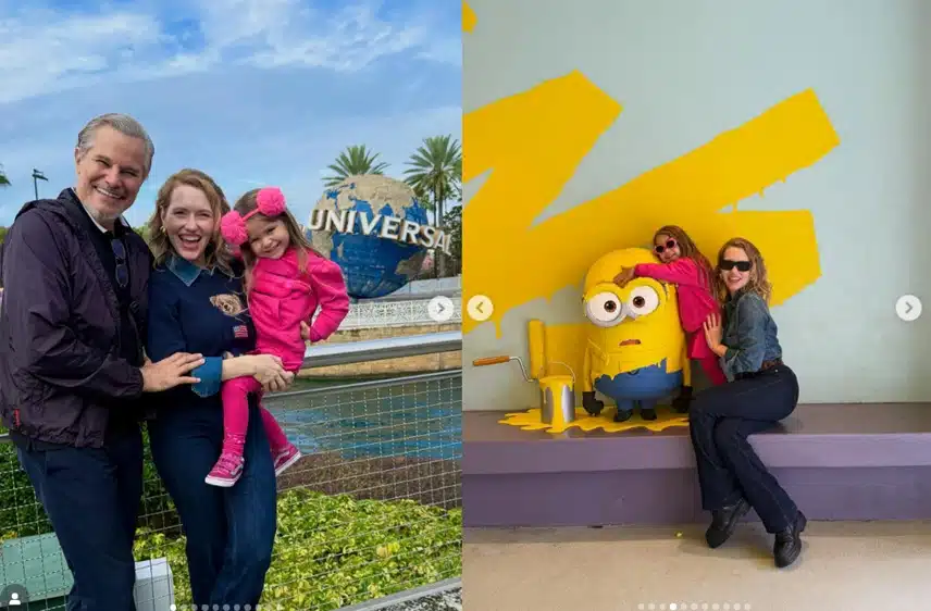 Edson Celulari surge com sua filha e esposa em viagem de férias aos EUA e encanta