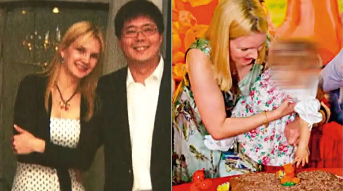 Elize Matsunaga com sua filha ainda bebê e Marcos