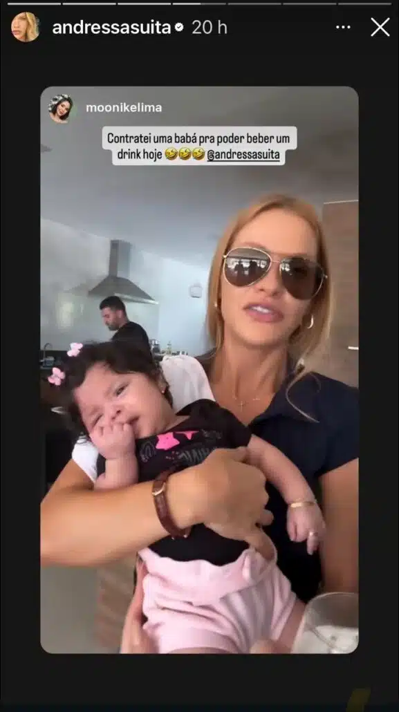 Andressa, esposa de Gusttavo Lima, se derreteu pelas bebês