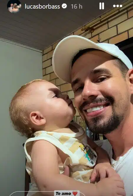Marido de Isabel Veloso com o filho deles