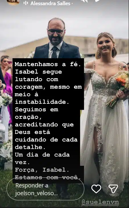 Pai de Isabel Veloso desabafou sobre ela