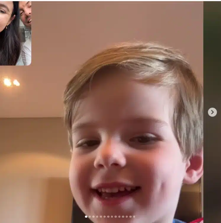 Kayky Brito exibe vídeo chamada com o filho e impressiona