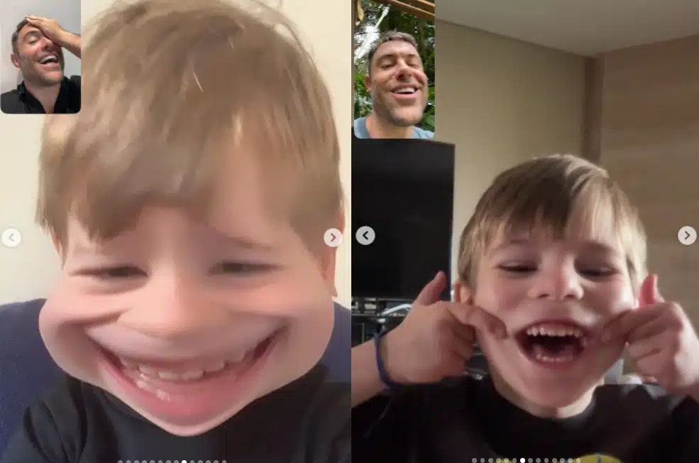 Kayky Brito exibe vídeo chamada que fez com seu filho e encanta
