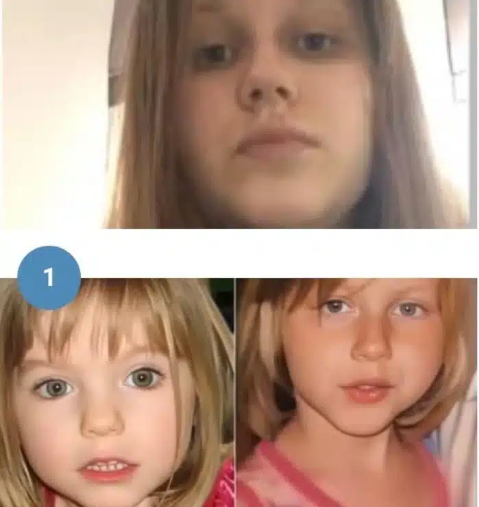 Julia Wandelt comparando supostas semelhanças com Madeleine McCann