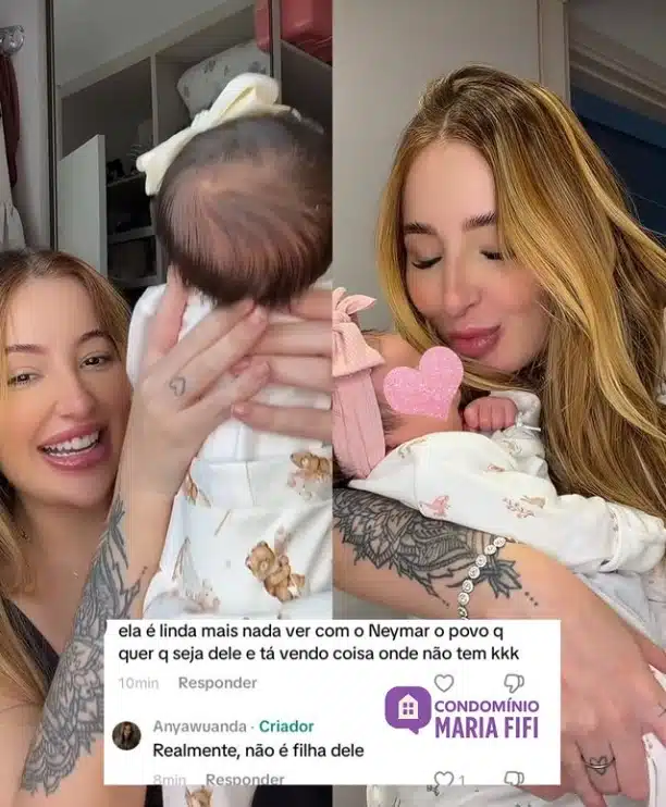 Any Awauada afirmando que Neymar Jr não é o pai de sua bebê