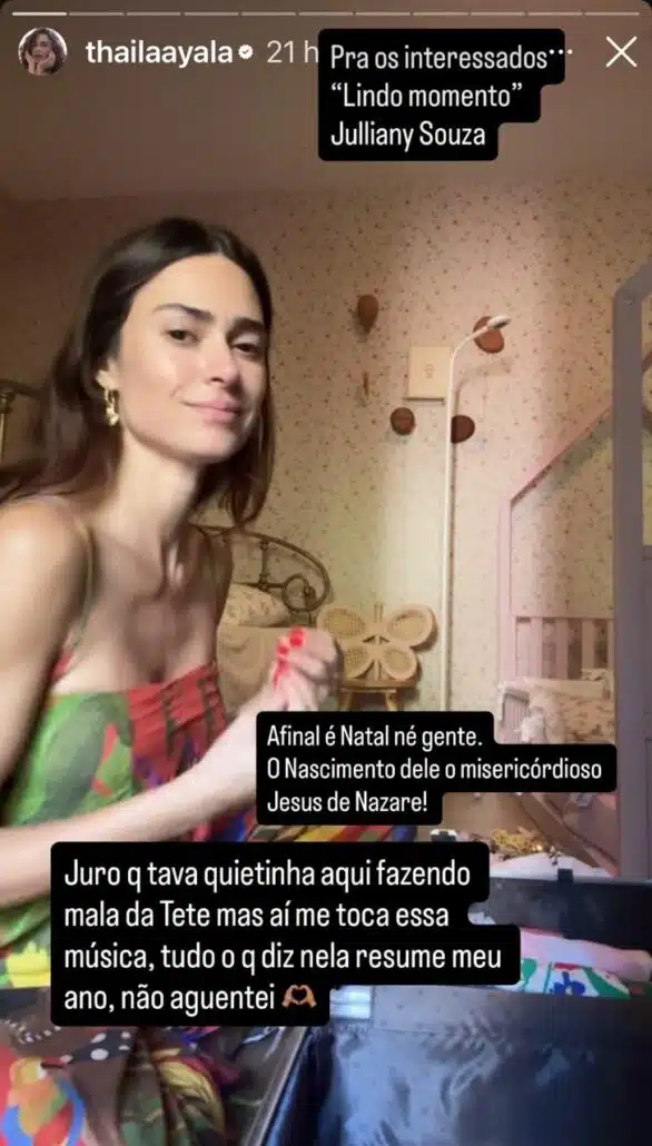 Cama no chão no quarto da filha de Thaila Ayala chama a atenção