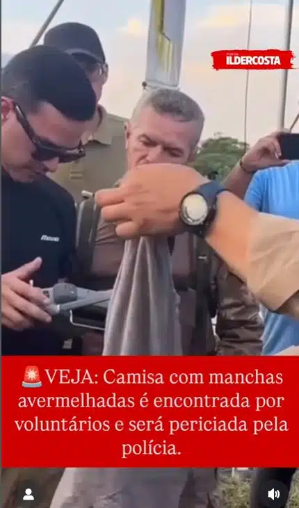 Camisa encontra nas buscas em Bacabal