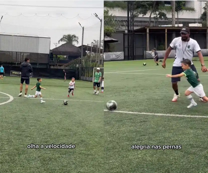 Fred mostra seu filho com Bianca Andrade na aula de futebol e surpreende